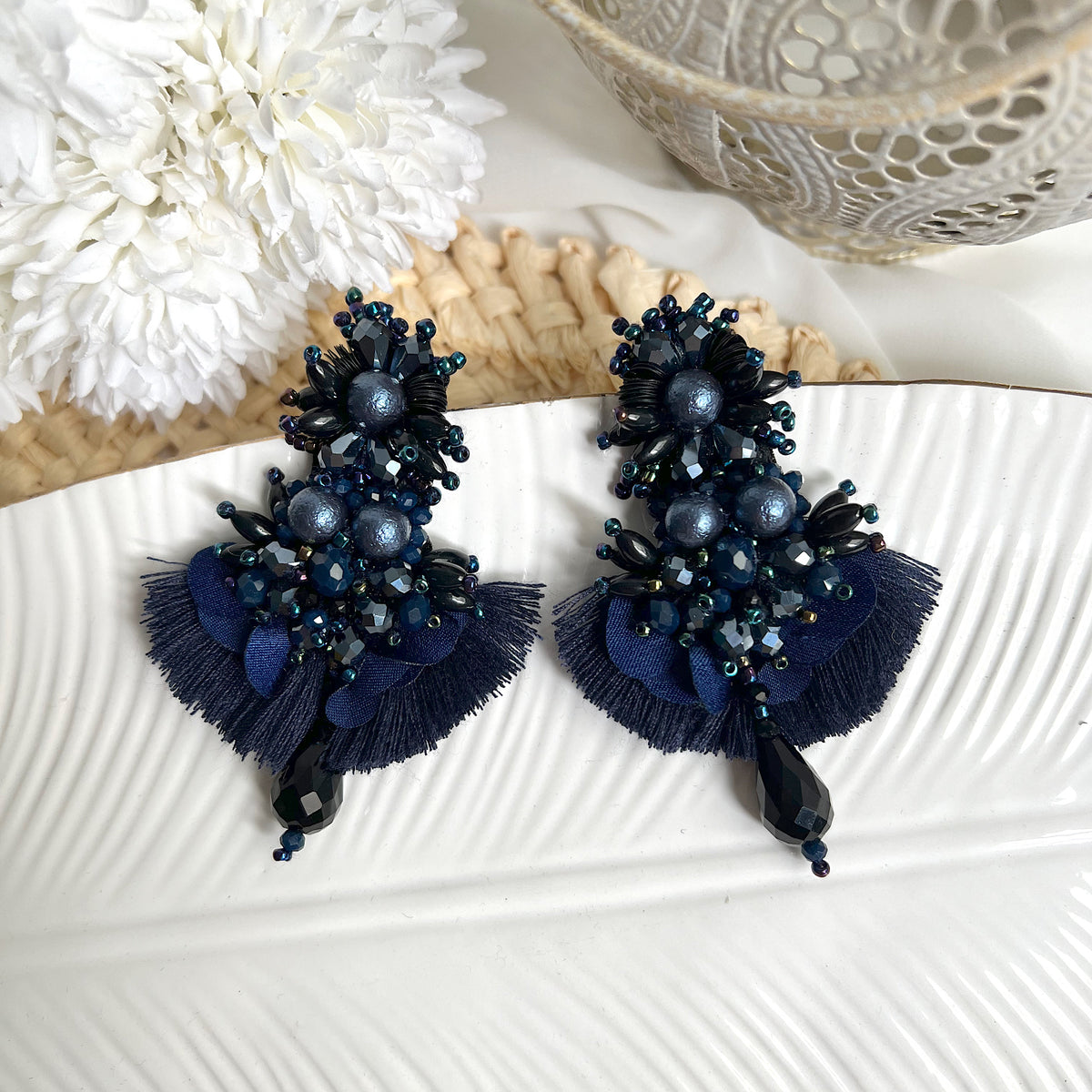 Aretes Arianne azul oscuro