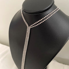 Collar choker doble con cascada de 4 caidas