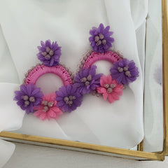 Aretes Bárbara rosa morado