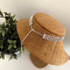 Collar lariat doble caída full circones engaste plateado