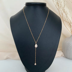 Collar dos gotas de plata 925 bañado en oro 18k