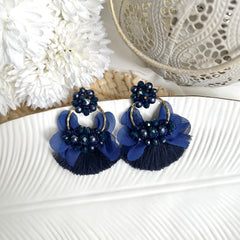 Aretes Dana azul oscuro