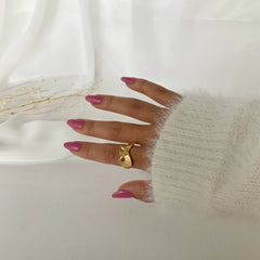 Anillo fox en plata 925 bañado en oro 18k