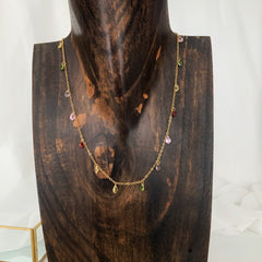 Collar little crystal drops enchapado en oro 18k