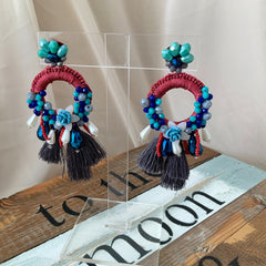Aretes Vera azul celeste guinda