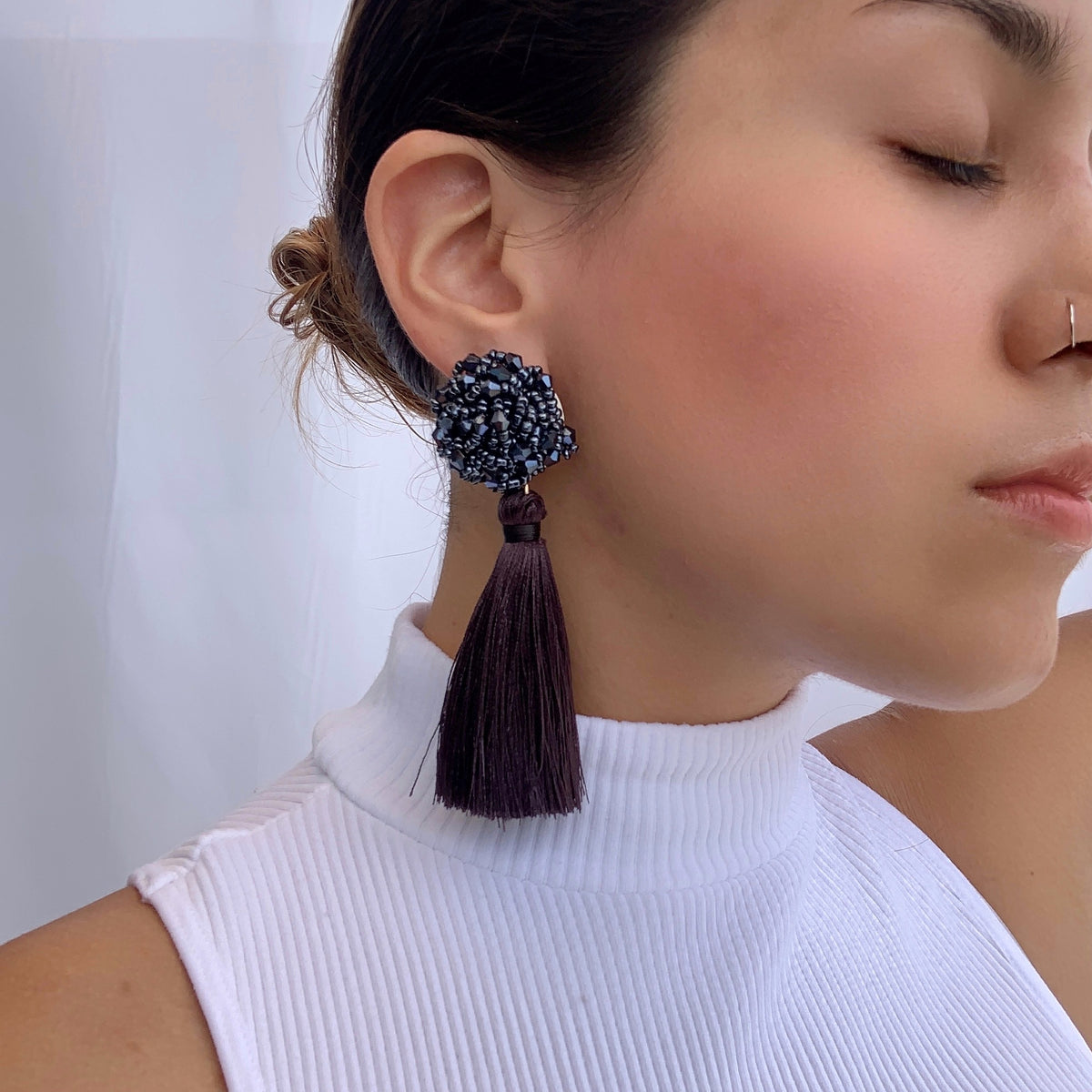 Aretes Cecilia azul acero