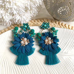 Aretes Fiorella turqueza azul