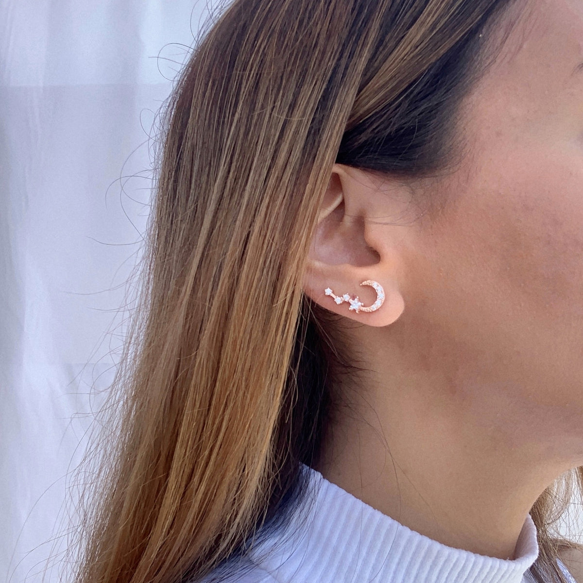 Aretes constelación rose gold