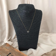 Collar corazón circones baguette plata 925 bañado en oro 18k