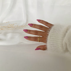 Anillo slim chain ajustable en plata 925 bañado en oro 18k