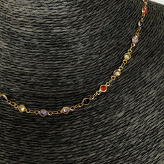Collar puntos de colores enchapado en oro 18k