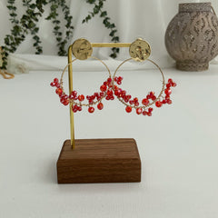 Argollas lluvia de verano rojo