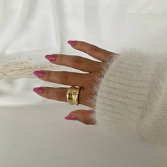 Anillo corset ajustable dorado en plata 925 bañado en oro 18k