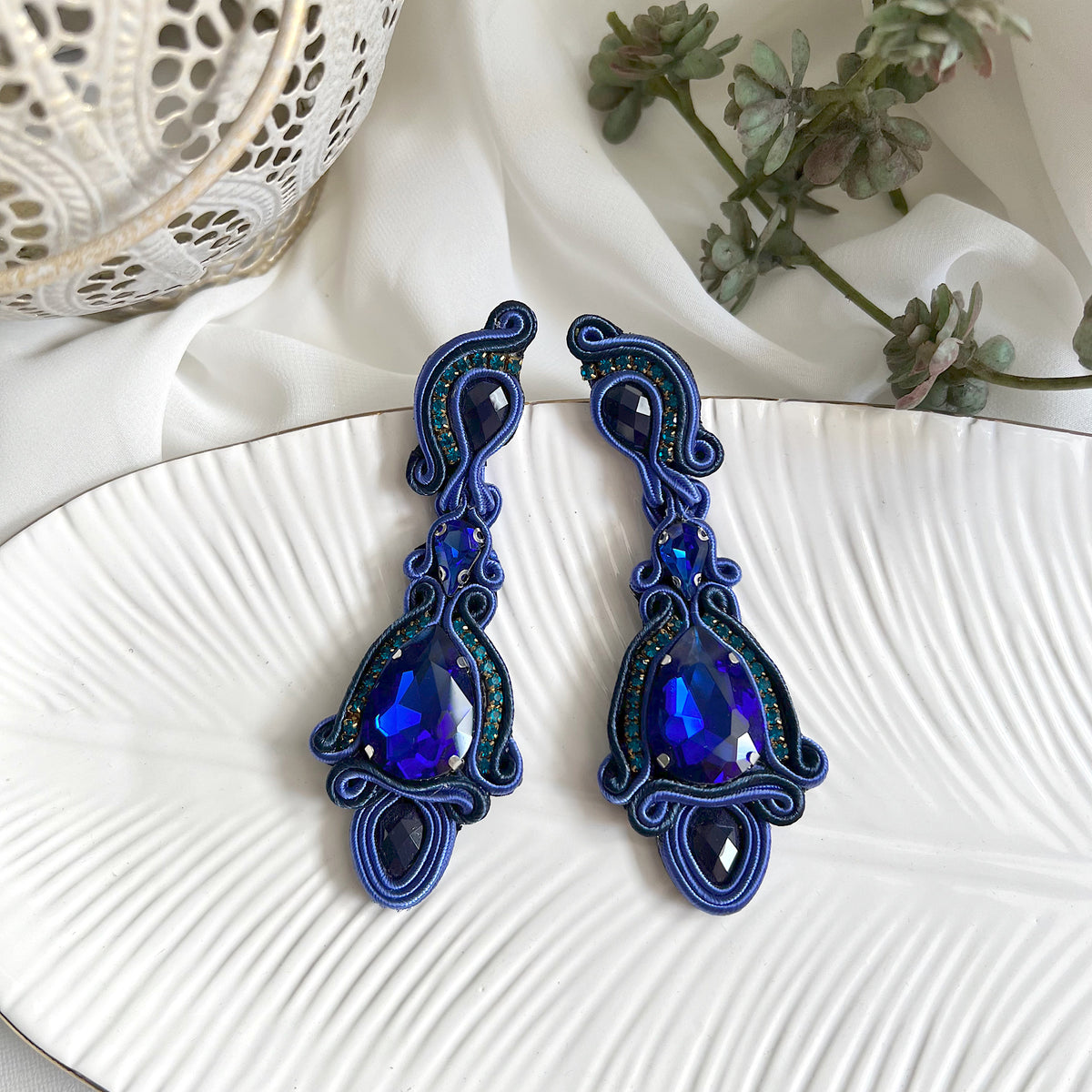 Aretes Helena azul