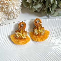 Aretes Frida amarillo mostaza