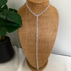 Collar lariat full circones engaste plateado