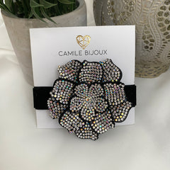 pulsera choker con cinta agamuzada flor full circones