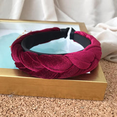 Diadema trenzada velvet vino