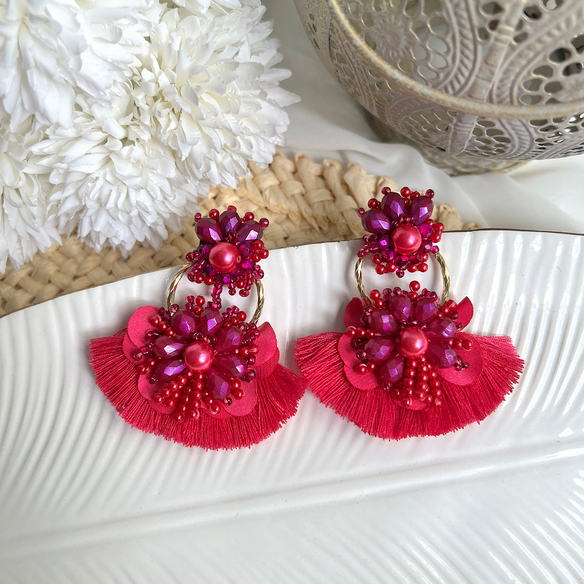 Aretes Claire fucsia