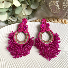 Aretes Alba fucsia
