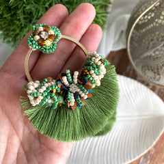 Aretes Almudena verde militar