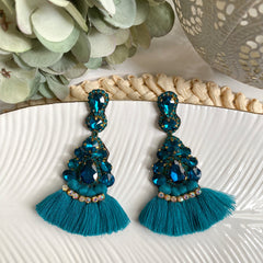 Aretes Maca azul cobalto