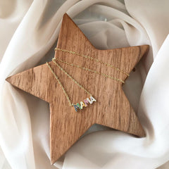 COLLAR MAMÁ PLATA 925 BAÑO EN ORO