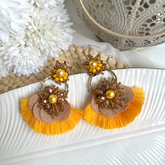 Aretes Claire amarillo mostaza