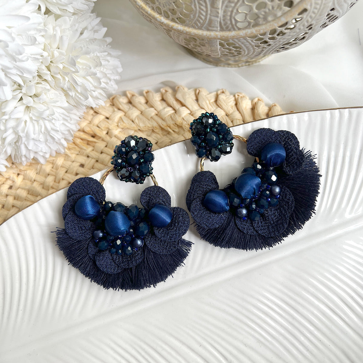 Aretes Christine azul oscuro