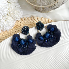 Aretes Christine azul oscuro