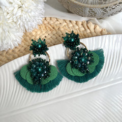Aretes Claire verde oscuro