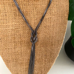 Collar nudo multicadena largo plomo