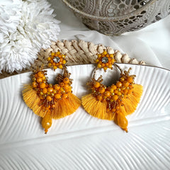 Aretes Leonor amarillo mostaza