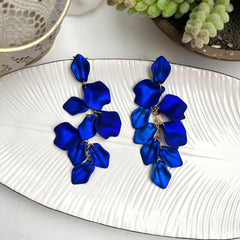 Aretes pétalos azul