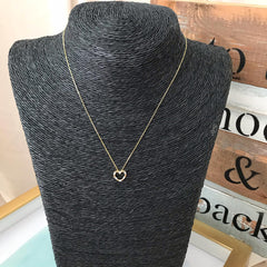 Collar corazón plata 925 detalle puntos  de circón