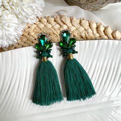 Aretes Sophie verde oscuro
