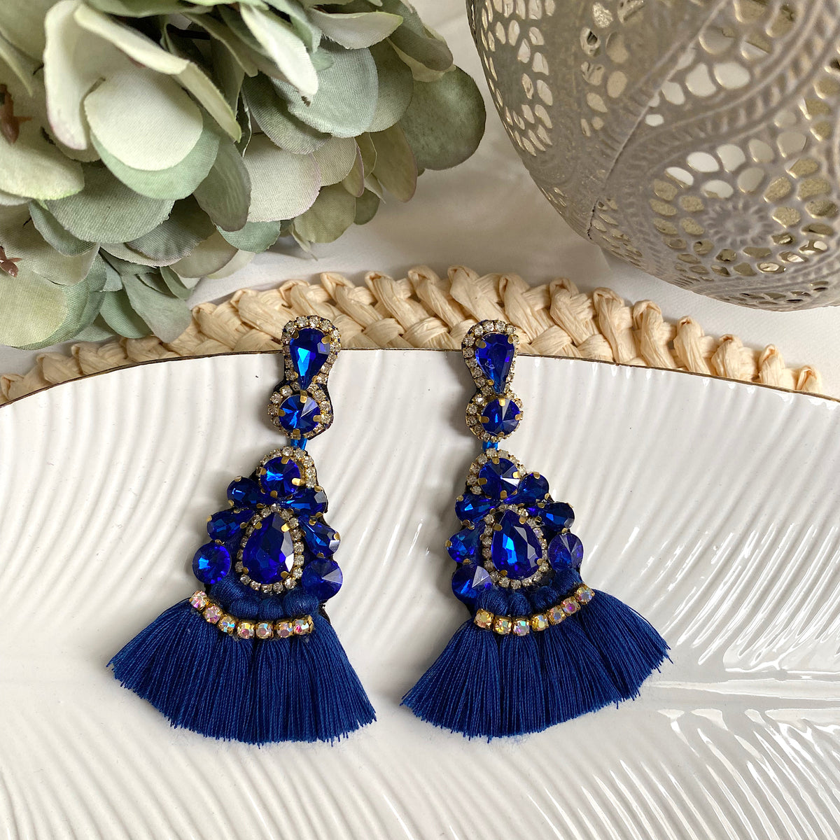 Aretes Maca azul