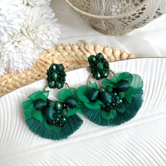 Aretes Christine verde oscuro