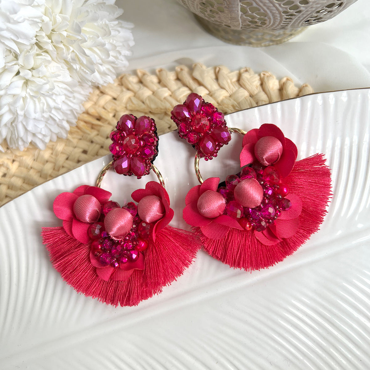 Aretes Christine fucsia