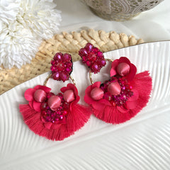 Aretes Christine fucsia