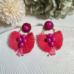 Aretes Isa fucsia