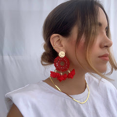 Aretes Phoebe rojo