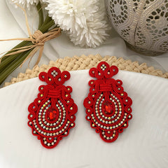 Aretes soutache rojo