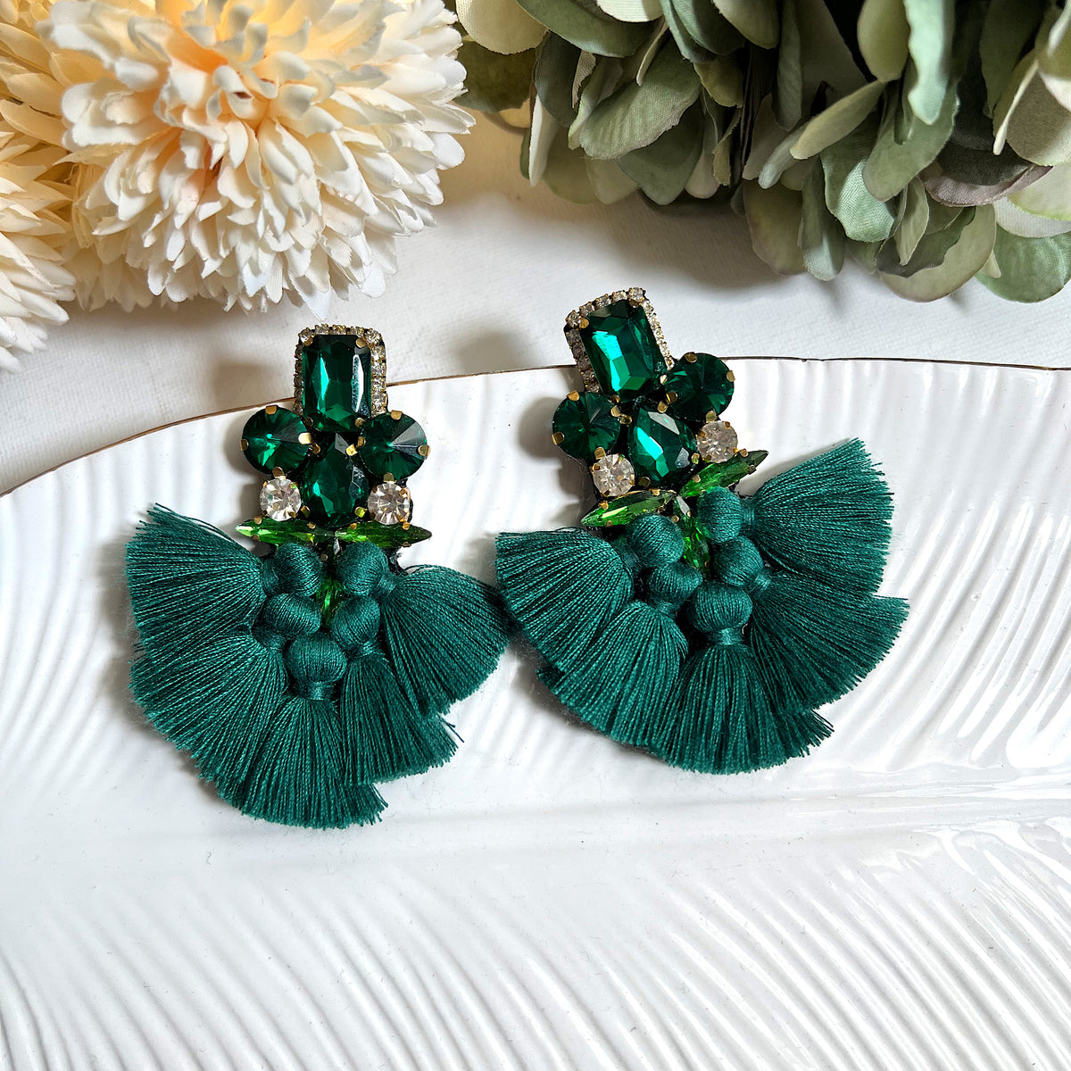 Aretes Janice verde oscuro