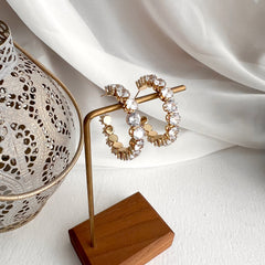 Aretes argolla full cristales clear