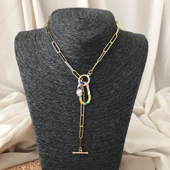 Collar Candy Cane enchapado en oro 18K