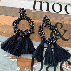 Aretes Olivia azul noche