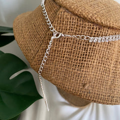 Collar lariat full circones engaste plateado