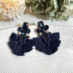 Aretes Janice azul oscuro