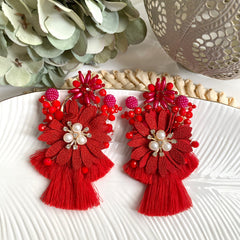 Aretes Fiorella rojo